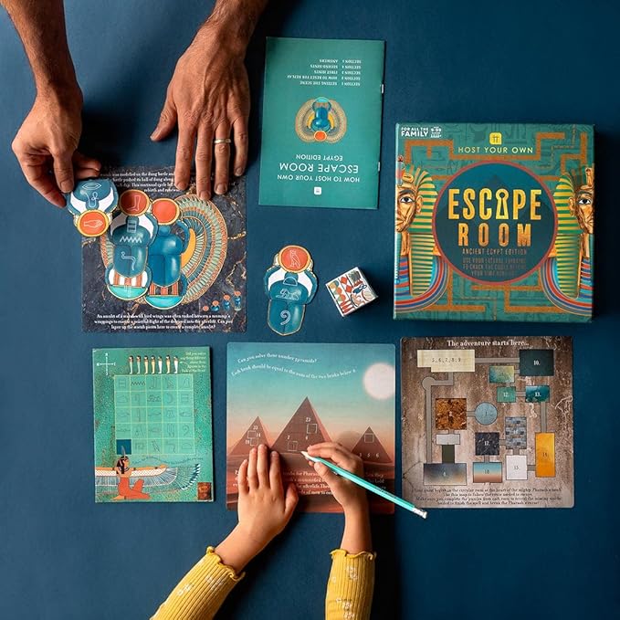 Talking Tables Egyptian Theme Escape Room Game Kids | Solve Unique Puzzles and Codes to Escape The Pharaoh's Curse | Interactive Family Games Night, Age 9+, 2+ Players, Birthday Party