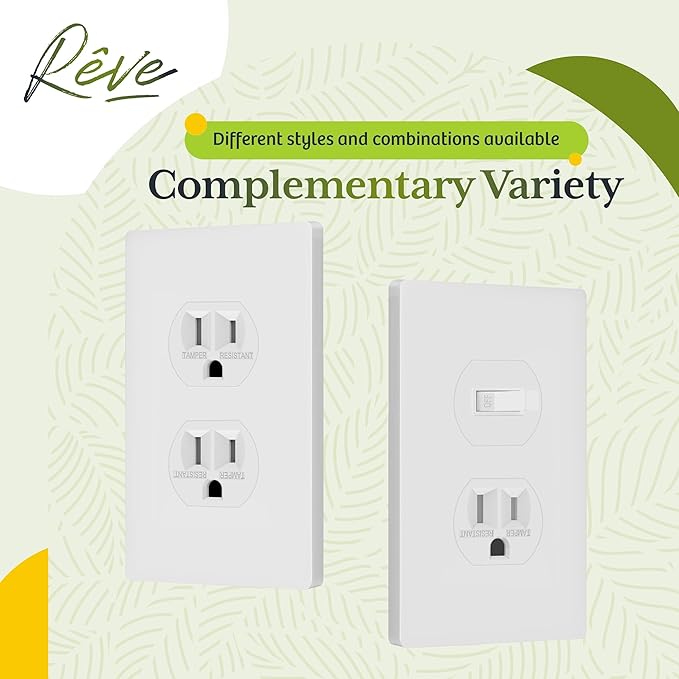 TG Mid-Size Screwless Duplex Wall Plate, Child Safe Receptacle Outlet Cover, Medium Size 1-Gang 4.88" H x 3.11" L, Polycarbonate Thermoplastic, UL Listed, SP-MS1-W5P, White (5 Pack)