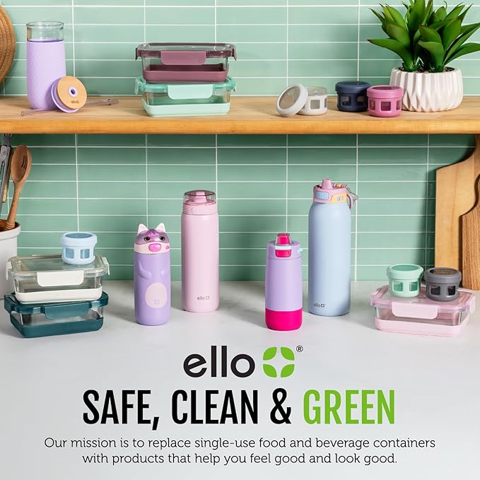 Ello Kids Pop & Fill 16oz Tritan Plastic Water Bottle with Quick Fill Technology, Leak Proof Locking Lid, Sip & Chug, BPA Free, Dishwasher Safe, For School, Lunchboxes, Rainbows