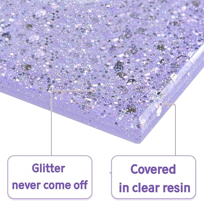 Purple Glitter Light Switch Cover,Sparkle Wall Plate for Girls Room,Single Toggle 5.10''x3.15''