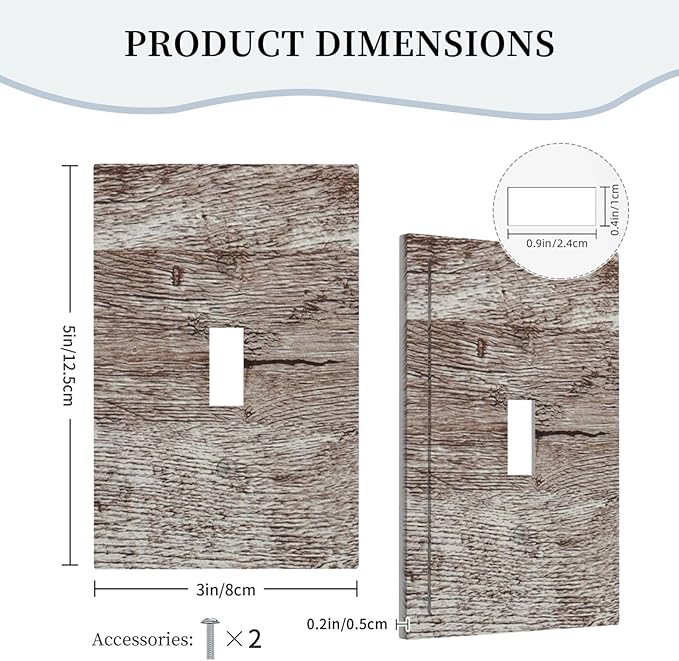 Light Switch Cover Plate Rustic Dark Grey Wood Plank Vintage Texture 1 Gang Wall Plate Cover Single Toggle Outlet Covers Decorative Switch Plate Covers Electrical Faceplate for Farmhouse Home