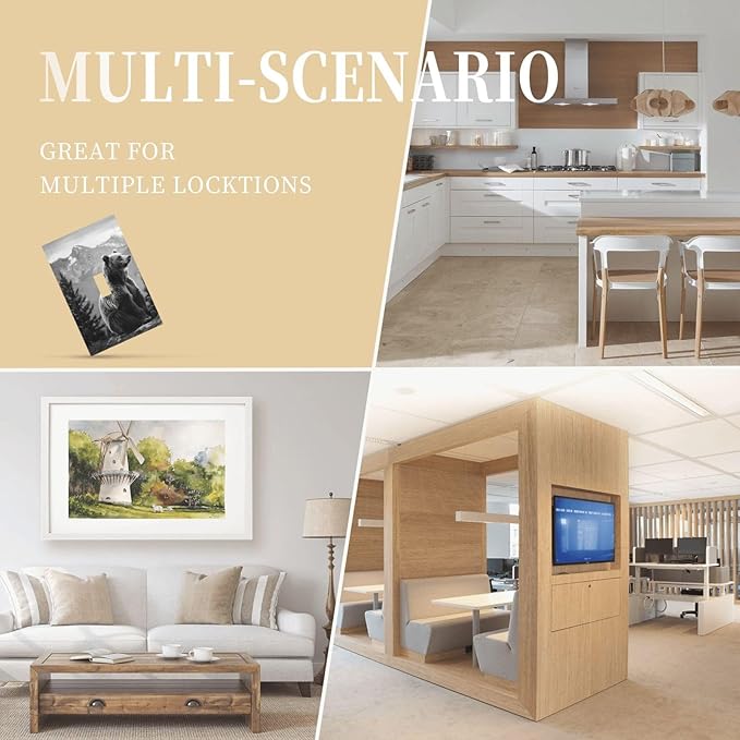 Light Switch Cover Plate Black White Bear Mountain Pine Trees Wilderness 1 Gang Single Toggle Decorative Switch Plates Wall Plates Electrical Faceplate for Bathroom Bedroom Decor