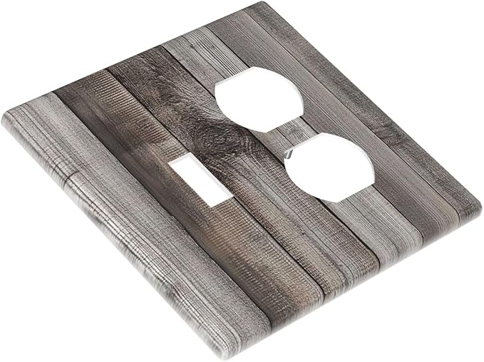 Wallplates Vintage Brown Gray Wood Texture 1 Toggle 1 Duplex Switch Plate Electrical Gfci Faceplate Decorative Light Switch Covers For Farmhouse Cabin Decor