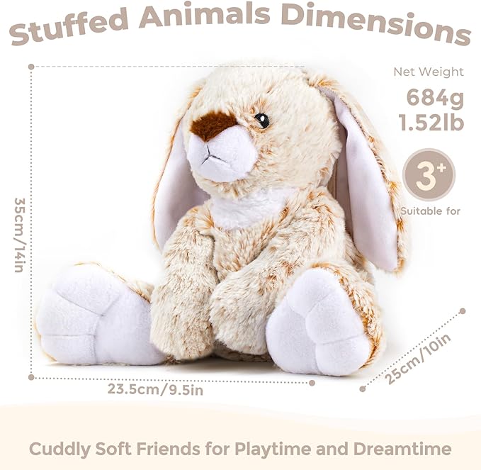 Bunny Microwavable Weighted Stuffed Animals,Heating Pad Animal for Period Cramps&Pain,Lavender Scented Heatable&Coolable Bunny Plushies Toy for Stress Relief,Gifts for Girls Kids Women