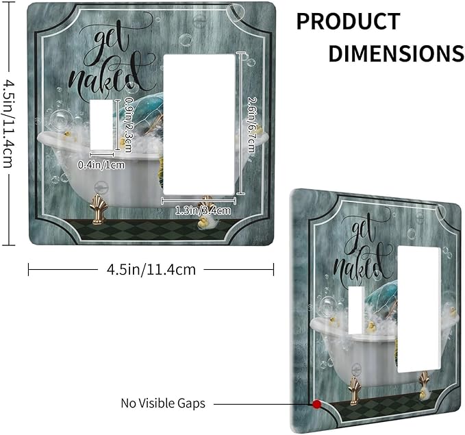 Teal Green Sea Turtle Funny Ocean Vintage Tortoise Beach Theme Outlet Covers 1 Toggle 1 Rocker Combination Electrical Switch Plates Light Switch Cover Plate Decorative Wall Plate for Bedroom