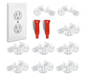 BABY PROOF ME 48 Pack Outlet Covers Baby Proofing, Provide Shock Prevention and Easy Installation, Safe and Secure Plastic Plug Covers for Power Sockets (48 Outlet Covers)
