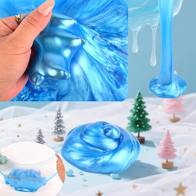 Galaxy Slime 24 Pack– Blue Slime Party Favors, Non-Sticky, Soft & Smooth for Birthday, Classroom Rewards, Christmas Stocking Stuffers, Goodie Bag,Easter Basket Stuffers for Kids