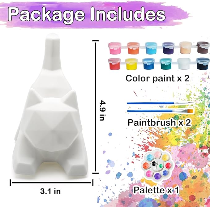 Goody King Paint Your Own Lie Cat Lamp Kit, DIY Cat Crafts Night Light, Arts & Crafts for Kids Ages 8-12, Painting Kit for Girls Boys Age 4 5 6 7 8+, Cat Birthday Gift for Kids Ages 3 4 5 6 7 8+