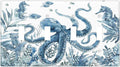 Blue Octopus Squid Seahorse Coral Watercolor Wild Sealife Light Switch Covers Quad Toggle Electrical Faceplate 4 Gang Wall Plate Decorative Switch Plates for Bathroom Kids Room Decor