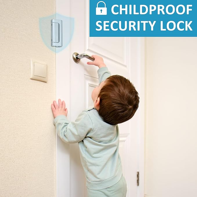 6 Pieces Home Security Door Reinforcement Lock, Door Locks for Kids Safety Front Door, Child Proof Door Lock Latch from Inside, Withstand 800lbs of Force Prevent Unauthorized Entry, Silver