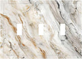 Matte Beige Gold Marble Granite Abstract Print Decorative Switch Plates 3 Gang Wall Plate Triple Toggle Light Switch Cover Faceplate Electrical Wall Panels for Bathroom Kitchen Decor