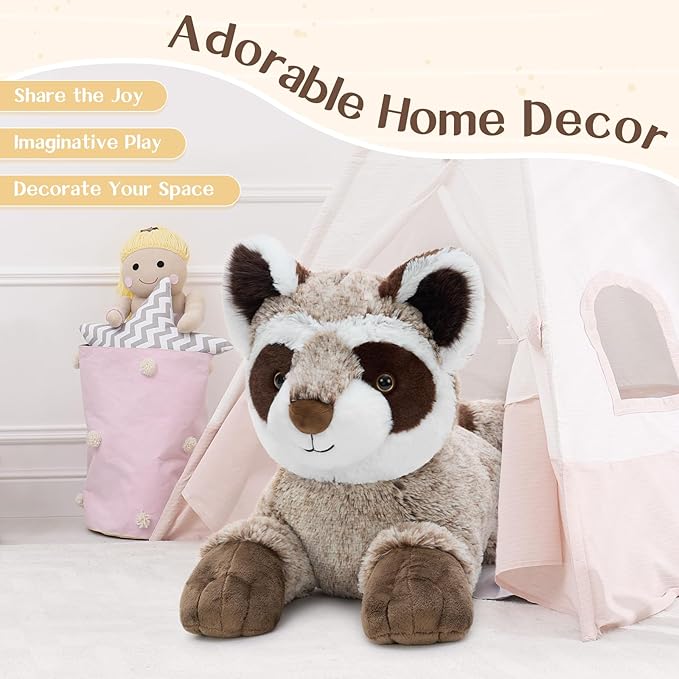 BENINY 30" Giant Raccoon Stuffed Animal Plush - Oversized Raccoon Plushies - Fluffy Big Stuffed Racoon Toy Birthday Gifts for Kids - Sweet Companion
