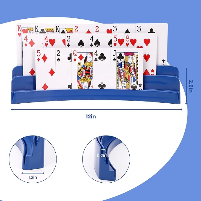 Three-Layer Design Playing Cards Holders，Playing Card Holder for Kids Adults Hands Free Card Holder for Family Card Game Nights Poker Parties
