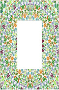 Mandala Flower Abstract Round Mosaic Floral Decorative Outlet Covers 1 Gang Single Rocker Light Switch Cover Plate Wall Plates GFCI Faceplate for Bedroom Living Room Decor