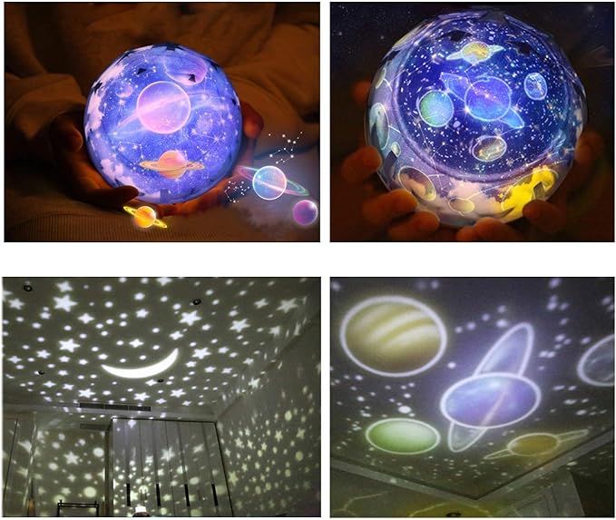 Star Night Light for Kids, Universe Night Light Projection Lamp, Romantic Star Sea Birthday New Projector Lamp for Bedroom - 3 Sets of Film