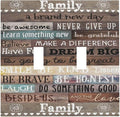 Country Farm Family Quote Wood 2 Gang Double Toggle Outlet Light Switch Cover Wall Plate Electrical Faceplate Decorative Dual Device Switchplate