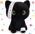 Get Well Gifts for Women Kids, 8 Inch Black Cat Plush Get Well Soon Stuffed Animals, Kawaii Cat Plushies Get Well Gifts for Kids Women After Surgery Feel Better Gift