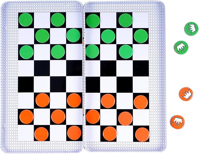 The Purple Cow Magnetic Travel Checkers Game - Board Games for Kids and Adults. Great for Travel.