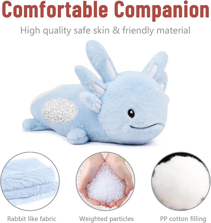 Niuniu Daddy 24" | 5 Pound Blue Axolotl Weighted Stuffed Animals for Kids Adults Girls Boys, Giant Cute Axolotl Stuffy Plush Toy, Kawaii Body Pillow Present for Holidays Christmas