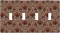 Earth Tone Floral Rustic Damask Boho Flower Light Switch Covers Quad Toggle Electrical Faceplate 4 Gang Wall Plate Decorative Switch Plates Cover for Farmhouse Home Decor
