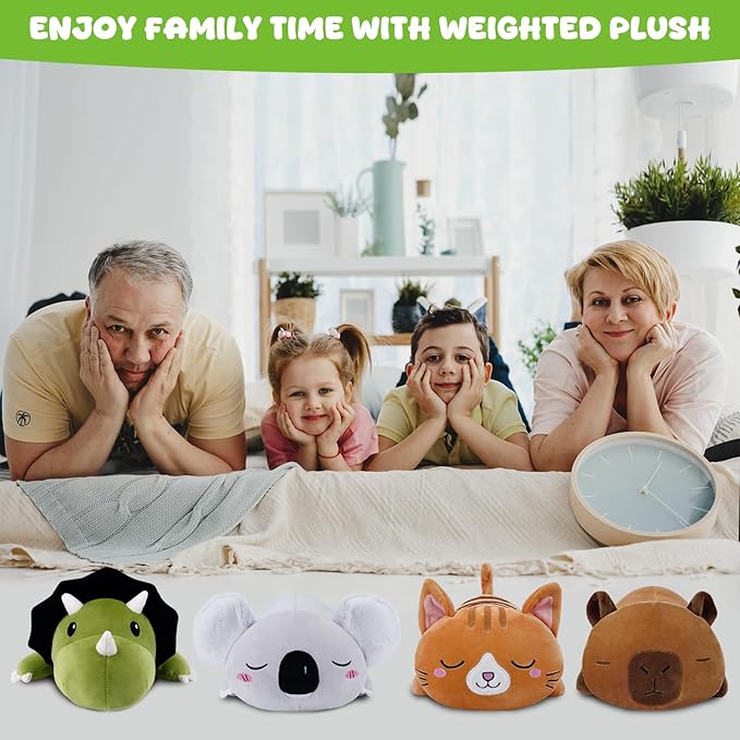 TOYSYM Weighted Stuffed Animals Triceratops, Dinosaur Plush with Weighted Beads, Cute Triceratops Dinosaur Stuffed Animals Pillow Gifts for Adults Kids Boys Girls 23.6inch