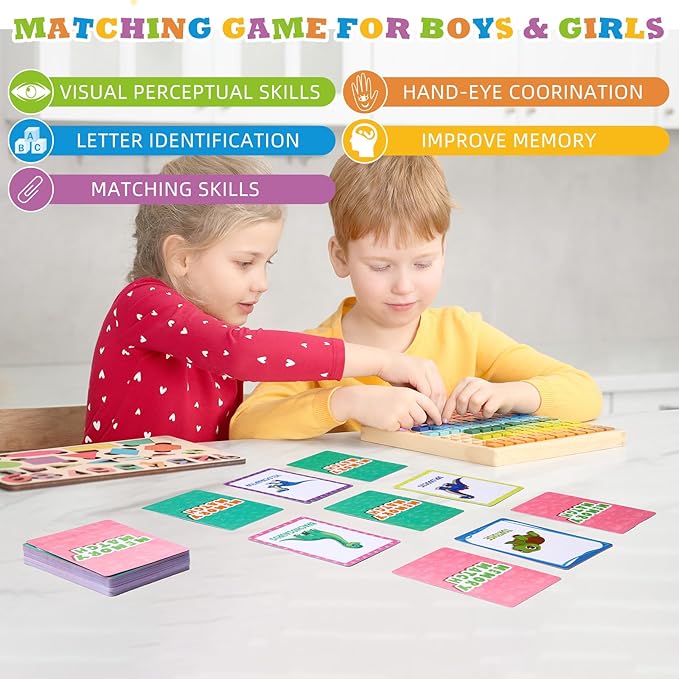 Zubebe 8 Sets Memory Matching Game for Kids Memory Match Fun Matching Game Educational Toys for Family Night, Party Favors, Classroom Prizes (Style 1)