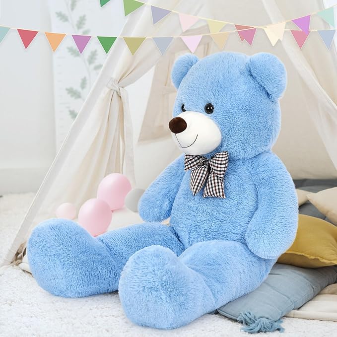 MaoGoLan Giant Teddy Bear Plush Toy - Ultra Soft & Cute Large Stuffed Animal 39 inches, Perfect for Baby Showers, Birthdays, Valentine Day Gifts (Kids, Couples, Family),Blue