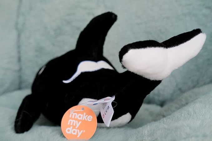 Make My Day 2PCS Premium Orca Stuffed Animal - 11.8 Inches Orca Whale Plush for Kids, Plush Toy Killer Whale Shark Stuffed Animal Gifts for Babies, Toddlers