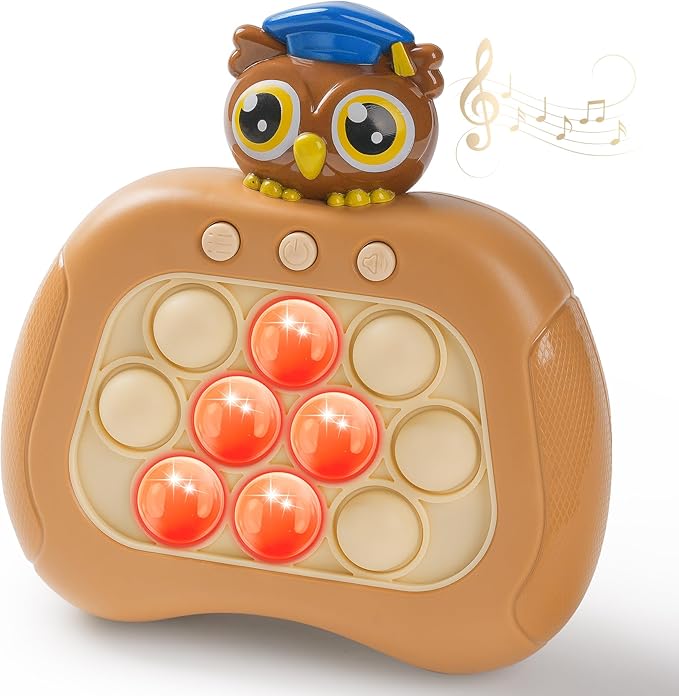 Pop Game Fidget Toy,Quick Push Game Pop Bubble Up Toys for Kids (owl)