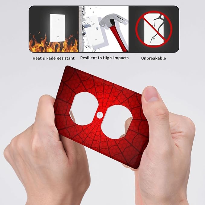 Spider Web Outlet Covers Decorative Electrical Outlets Duplex Outlet 1-Gang Wall Plate Receptacle Wall Outlet Cover