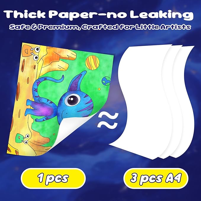 Paint with Water Coloring Books for Kids, Mess Free Watercolor Painting Kit Painting Activity for Kids Ages 3-5 4-8, Arts Crafts Drawing Gift Toy for Boy Girl (Dark Blue)