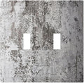 Light Switch Cover Plate Gray White Speckled Weathered Concrete Wall 2 Gang Double Switch Plate Covers Toggle Wallplate Decorative Outlet Covers Electrical Switchplate for Bedroom Home Decor