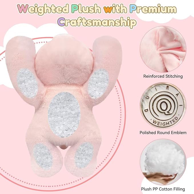 QUIRAI Weighted Stuffed Animals Pig Plush, 24" | 3.3 lb Pig Stuffed Animal, Pillowfort Weighted Plush Animals & Cute Plushies Gifts for Kids Adults