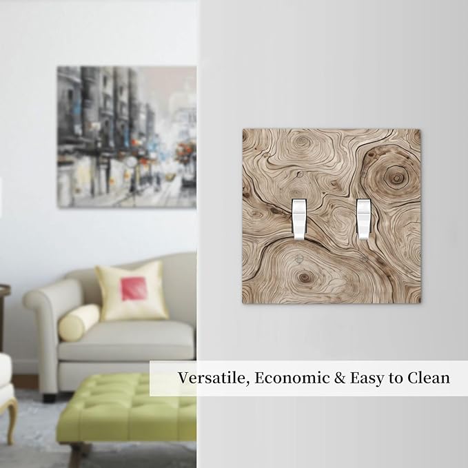 Tree Annual Rings Burl Texture Brown Wood Grain Print Decorative Switch Plates 2 Gang Double Toggle Outlet Light Switch Cover Wall Plate Electrical Faceplate for Farmhouse Bedroom Decor