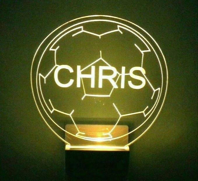 Night Light Multi Color Personalized LED Plug-in, Ultra-Slim Touch Night Light Smart Dusk to Dawn Sensor, Kids Children's Bedroom Kitchen Bathroom Hallway Play Room Variations (Soccer Ball)