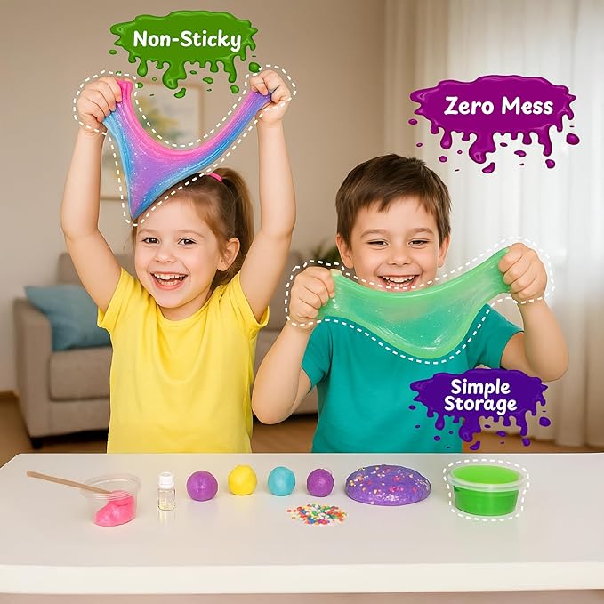 DIY Slime Making Kit for Kids 4+ Years, 10+ Glitter, Scented, Butter Slime Activities, Unicorn, Dinosaur, Mermaid, Best Slime Kit for Boys & Girls, Instruction Manual & Collectibles, Ideal for Gifting