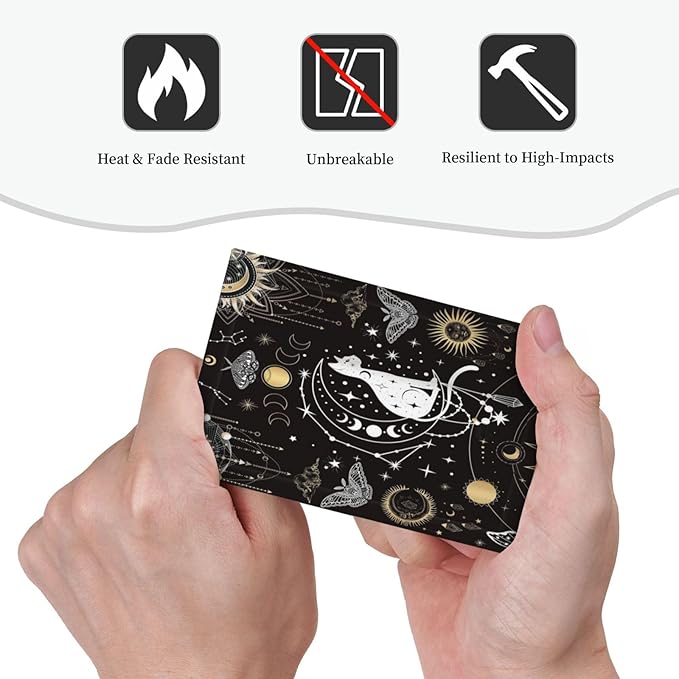 White Cat Tarot Moon Phases Moth Celestial Gothic Light Switch Cover Plate 1 Gang No Device Blank Electrical Wall Plates Faceplate Decorative Switch Plate Covers for Kids Room Bedroom Decor