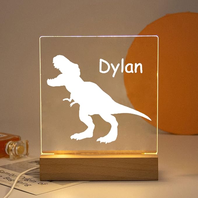 Dinosaur Night Light, Night Light, Custom Name Night Light, Kids Bedroom, Nursery Night Light, Personalized Night Light, Childs Playroom, Gift for Kids