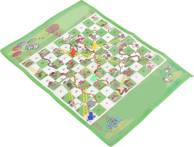 Ladder Board Game Flying Chess Fun Foldable Portable Desktop Aeroplane Chess Set for Family Travel Camping Plastic Non Woven Fabric 60x45cm 4 Pieces 1 Dice Storage Bag