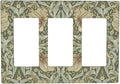 William Morris Pimpernel Flowers 3 Gang Rocker Outlet Covers Triple Rocker Light Switch Cover Vintage Floral Green Botanical Wall Plate Decorative for Country Bedroom Kitchen Living Room Décor