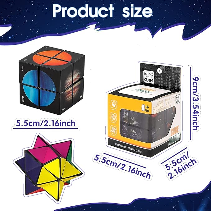 Luaxkpi Toys for 7 8 9 10 Year Old Boy Gifts Ideas, Educational Fidget Toys Magic Cube Autism Sensory Toy for Kids Age 8-12 Infinity Cubes Cool Birthday Gift for Teen Boys Girl Age 8-10 Years Old