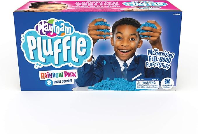 Educational Insights Pluffle® Mini 8-Pack - Sensory Bin Foam Set, No Mess Alternative to Sand Toys & Slime for Toddlers at Home or in the Classroom, Fun Sensory Table Filler, Gift for Kids Ages 3+