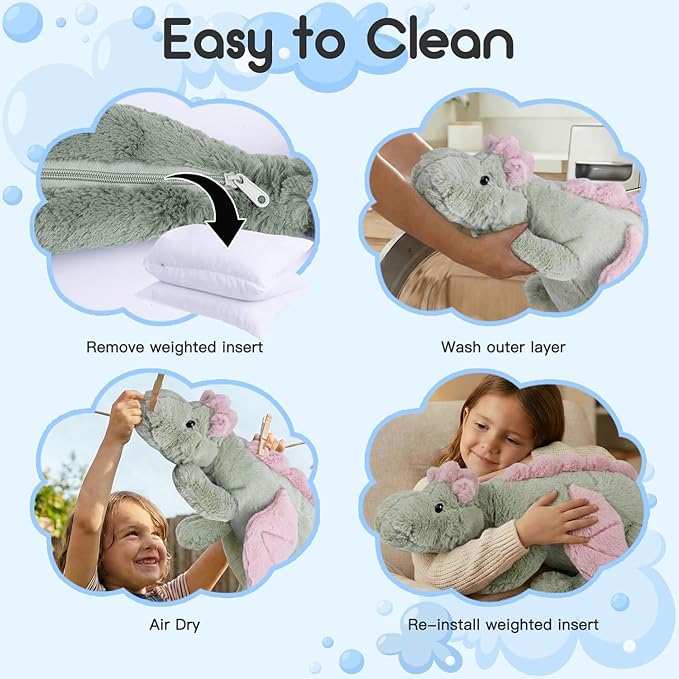 ARELUX Giant Weighted Winged Dragon Plush Toy - 35.4" 5lbs Soft Stuffed Animal, Pterosaur Plushie Fuzzy Dinosaur Pillow Plushies Cuddly Removable and Washable Matcha Green