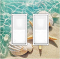 Decorative Outlet Covers Sea Shells And Star Fish In Ocean Beach 2 Gang Double Gfci Rocker Electrical Wall Panels Light Switch Cover Plate For Bathroom Home Decor