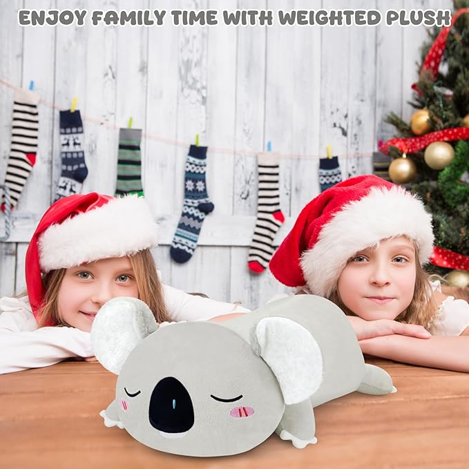 TOYSYM Weighted Stuffed Animals Koala, Koala Plush with Weighted Beads, Cute Plushie Pillow Gifts for Adults Kids Boys Girls 13.8 Inch