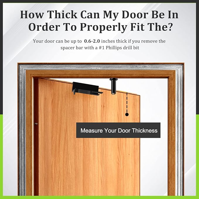Child Safety Door Top Lock, TAMIDN Top Door Locks for Kids Safety Made of Durable Metal, Adjustable Child Locks for Door, Door lock kid proof for Childproofing Interior-Exterior Doors