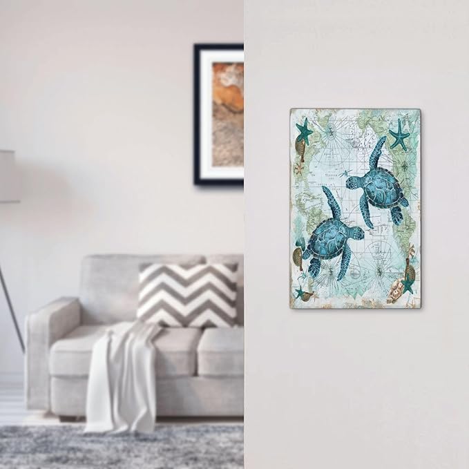 Light Switch Cover Plate Nautical Green Sea Turtles Beach Blue Ocean 1 Gang No Device Blank Electrical Wall Plates Faceplate Decorative Switch Plate For Bathroom Kids Room Decor