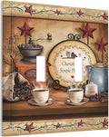 Kitchen Cafe Texas Star Coffee Beans Cup Bar Double Toggle Wall Plate Decorative 2-Gang Light Switch Cover Clock Restaurant Country Cottage Hotel Life Electrical Receptacle Outlet Face Plate Cover