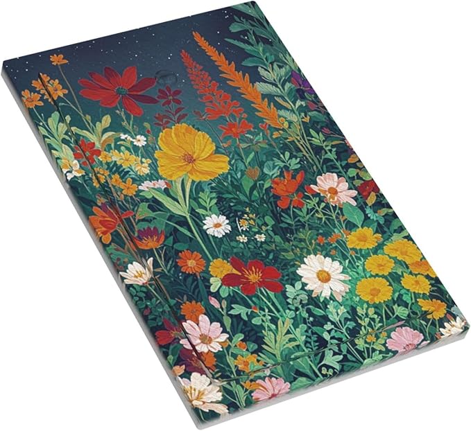 Decorative Blank Wall Plate with Wildflowers & Stars Botanical Floral Art Design Single Gang No Device Outlet Covers 1 Gang Light Switch Covers for Garden Theme Wall Decor