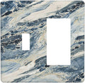 Outlet Covers Blue Grey Marbling Modern Abstract Design 1 Toggle 1 Rocker Combination Decorative Wall Plate Light Switch Cover Plate Electrical Switch Plates for Bedroom living Room Decor